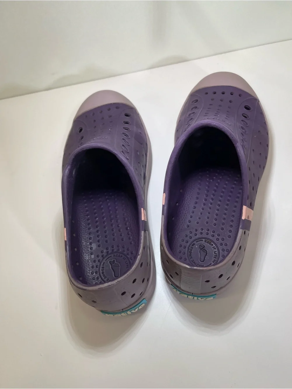 Native Jefferson Shoes Purple Little Kids Child C12 Rubber / Water Shoe Girls